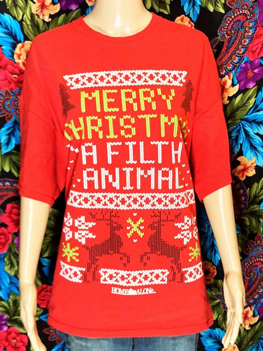 MEN'S HOME ALONE SHIRT " MERRY CHRISTMAS YA FILTHY ANIMAL " TEE MENS SIZE 2XL